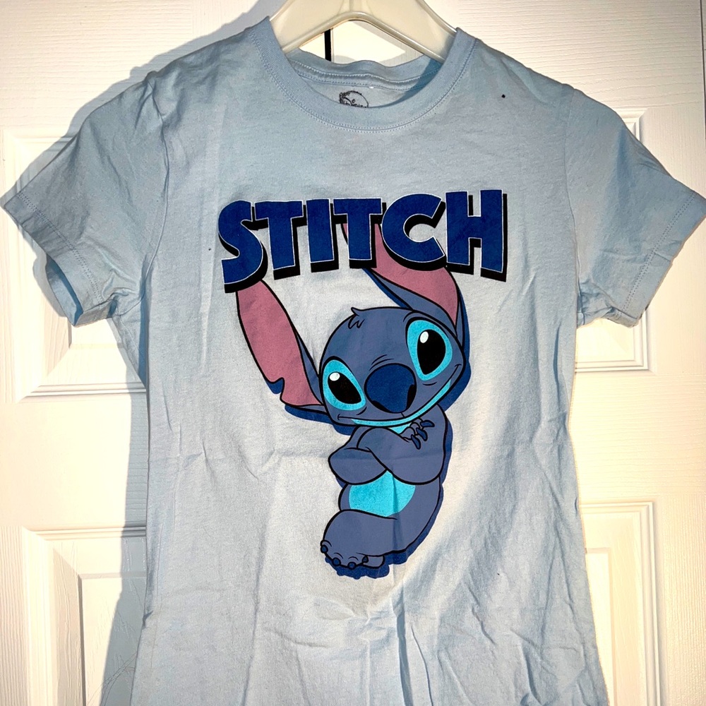 Disney’s LILO & Stitch Light Blue Graphic Print T-Shirt Women’s Size Small